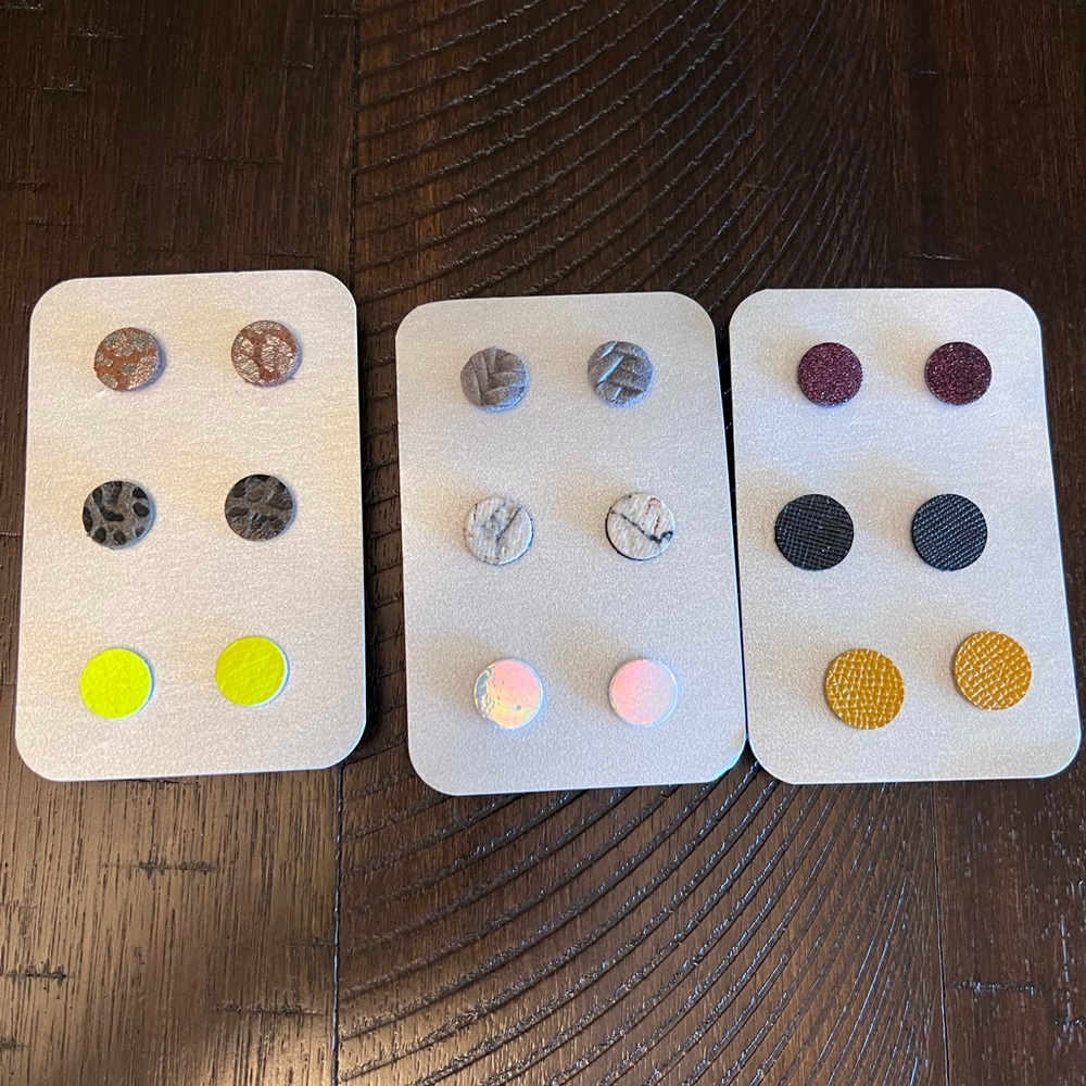 Leather stud earrings